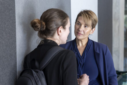 Two women in conversation