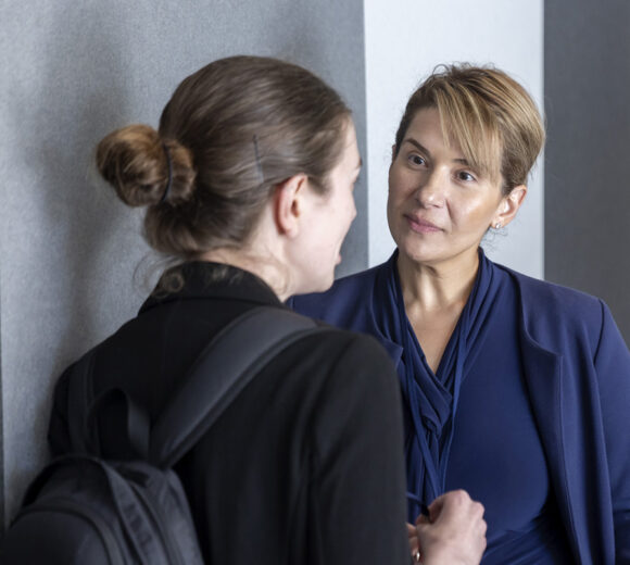 Two women in conversation